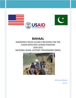 Bahaal Emergency Relief & Early Recovery for the Flood Affectees Across Pakistan 2010-2011 National Rural Support Programme (Nrsp)