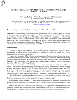 Computational Fluid Dynamics Techniques for Flows in Lapple Cyclone Separator