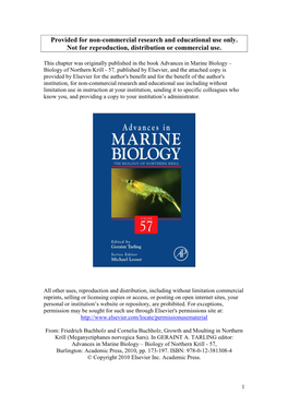 Growth and Moulting in Northern Krill (Meganyctiphanes Norvegica Sars)