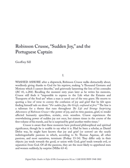 Robinson Crusoe, “Sudden Joy,” and the Portuguese Captain