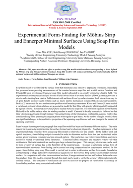 Experimental Form-Finding for Möbius Strip and Ennerper Minimal