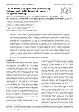 Testate Amoebae As a Proxy for Reconstructing Holocene Water Table Dynamics in Southern Patagonian Peat Bogs