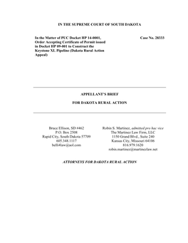 IN the SUPREME COURT of SOUTH DAKOTA in the Matter of PUC Docket HP 14-0001, Order Accepting Certificate of Permit Issued In