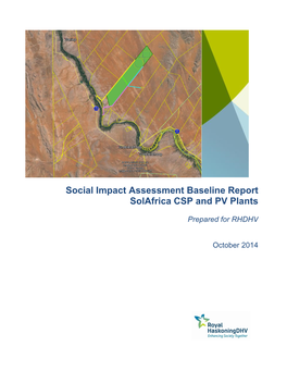 Social Impact Assessment Baseline Report Solafrica CSP and PV Plants