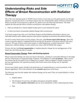 Breast Reconstruction with Radiation Therapy