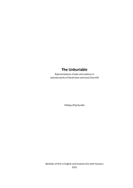 The Unburiable Representations of Pain and Violence in Selected Works of Sarah Kane and Caryl Churchill