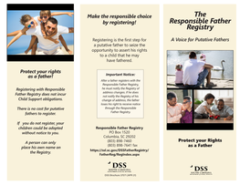 The Responsible Father Registry, Registering with Responsible He Must Notify the Registry of Address Changes