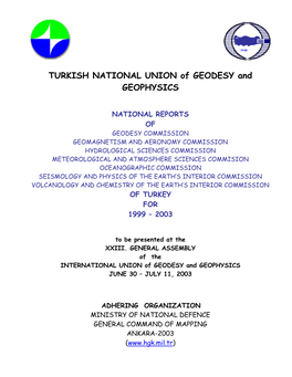 TURKISH NATIONAL UNION of GEODESY and GEOPHYSICS