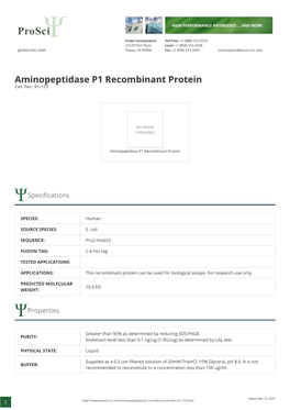 Aminopeptidase P1 Recombinant Protein Cat