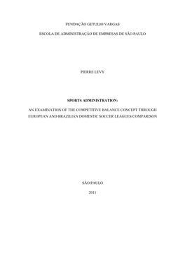 Fundação Getulio Vargas Escola De Administração De