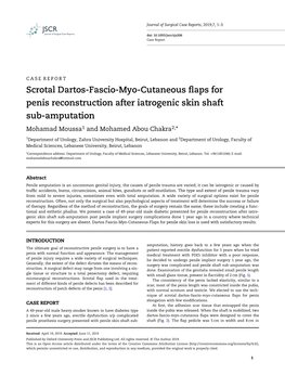 Scrotal Dartos-Fascio-Myo-Cutaneous Flaps for Penis Reconstruction After Iatrogenic Skin Shaft Sub-Amputation