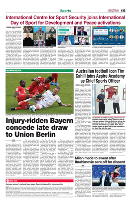 Injury-Ridden Bayern Concede Late Draw to Union Berlin