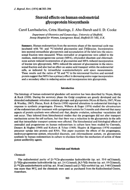 Glycoprotein Biosynthesis Carol Lambadarios, Cetra Hastings, J