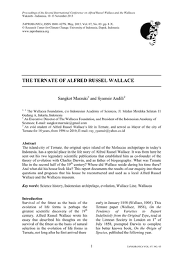 The Ternate of Alfred Russel Wallace