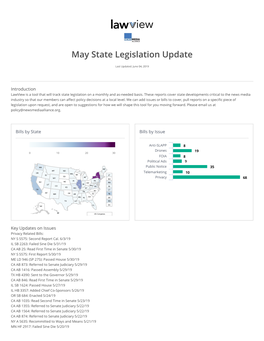 May State Legislation Update