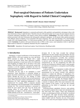 Septoplasty, Deviated Nasal Septum, Nasal Obstruction, Breathing Trouble