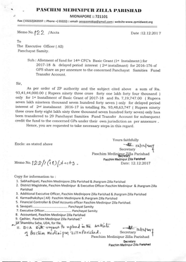 El Fits Caw, We( Rut -01 K Secretary Paschim Medinipur Zilla Parishad Secretary Paschim Medinipur Zilla Perished PASCHIM MEDINIPORE ZILLA PARISHAD