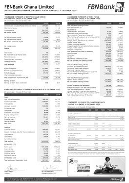 2020 Fbnbank Ghana FY Financial Statement