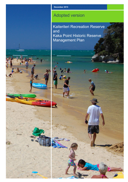 Kaiteriteri Recreation Reserve and Kaka Point Historic Reserve Management Plan 2015