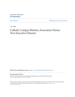 Catholic Campus Ministry Association Names New Executive Director