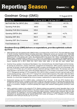 Goodman Group (GMG) 17 August 2018