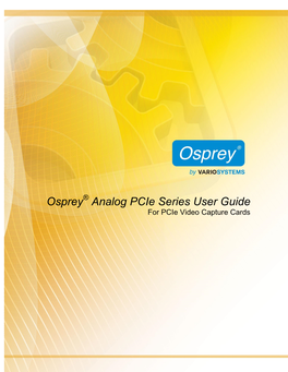 Osprey Analog Pcie Series User Guide