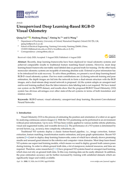Unsupervised Deep Learning-Based RGB-D Visual Odometry