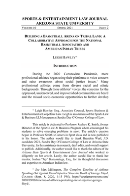 A Collaborative Approach for the National Basketball Association and American Indian Tribes