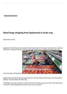 Sweetango Shipping from Applewood Is Under Way