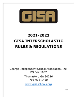 2021-2022 Gisa Interscholastic Rules & Regulations