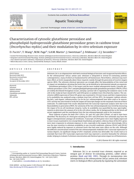 Characterization of Cytosolic Glutathione Peroxidase And