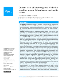 Current State of Knowledge on Wolbachia Infection Among Coleoptera: a Systematic Review