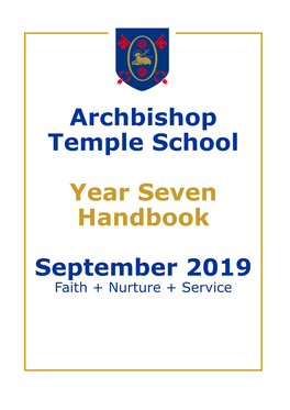 Archbishop Temple School Year Seven Handbook September 2019