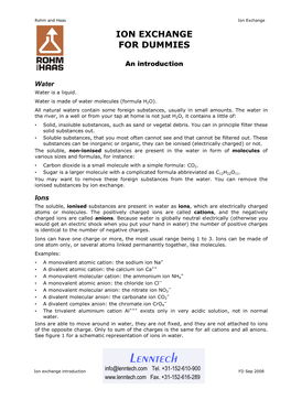Ion Exchange for Dummies