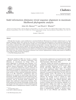 Indel Information Eliminates Trivial Sequence Alignment in Maximum Likelihood Phylogenetic Analysis