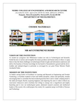 Course Materials Mr 465 Entrepreneurship