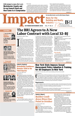 The BRI Agrees to a New Labor Contract with Local 32-BJ, Continued from P