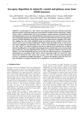 Sea-Spray Deposition in Antarctic Coastal and Plateau Areas from ITASE Traverses