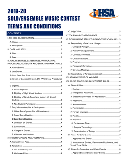 2019-20 Solo/Ensemble Music Contest Terms and Conditions C