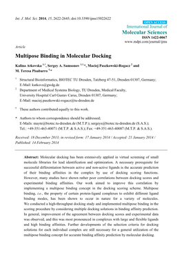 Multipose Binding in Molecular Docking