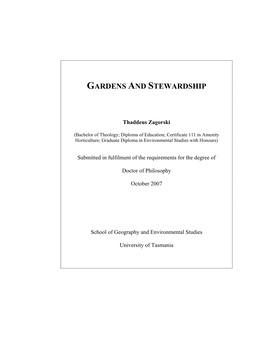 Gardens and Stewardship