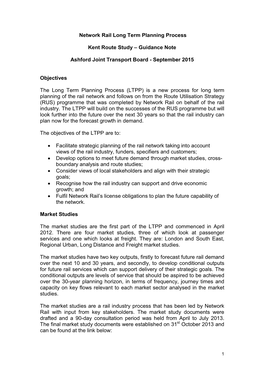 Network Rail Long Term Planning Process