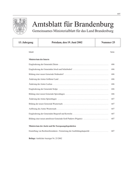 Amtsblatt Für Brandenburg, 2002, Nummer 25, Seiten