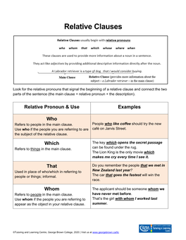 Relative Clauses