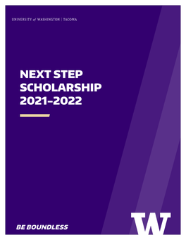 NEXT STEP SCHOLARSHIP 2021-2022 Next Step Scholarship President Letter