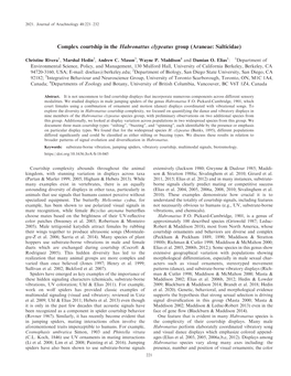 Complex Courtship in the Habronattus Clypeatus Group (Araneae: Salticidae)