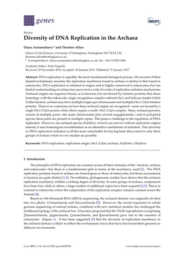 Diversity of DNA Replication in the Archaea