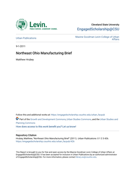 Northeast Ohio Manufacturing Brief