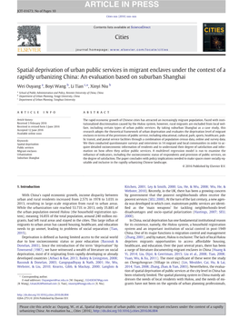 Spatial Deprivation of Urban Public Services in Migrant Enclaves Under the Context of a Rapidly Urbanizing China: an Evaluation Based on Suburban Shanghai