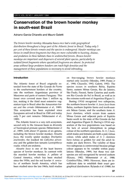 Conservation of the Brown Howler Monkey in South-East Brazil